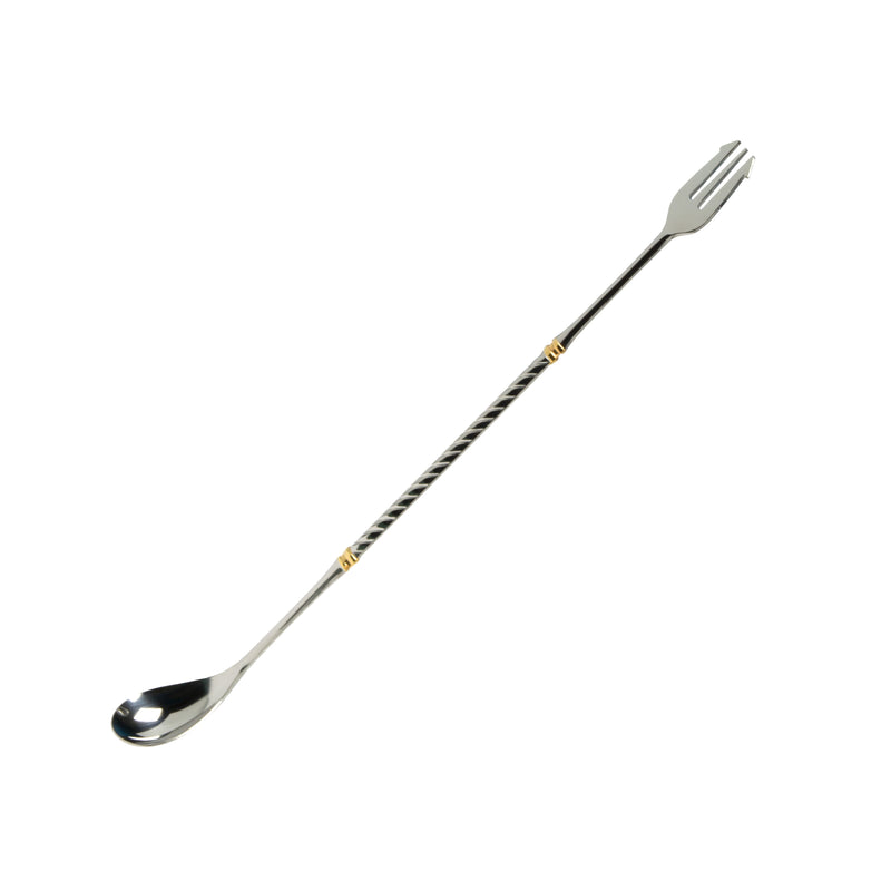 Cuchara Bartender Yukiwa Tridente detalles dorados 24 cm
